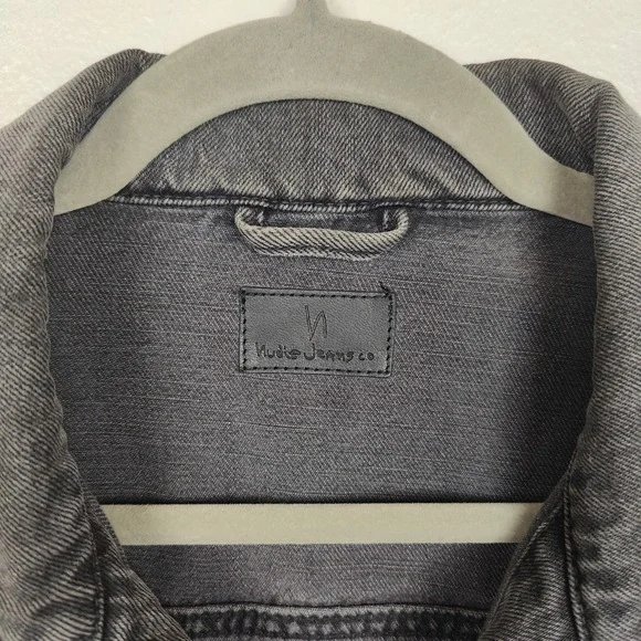 Nudie Jeans Billy Trucker Jacket Mens Large Denim Desolation Grey Buttoned